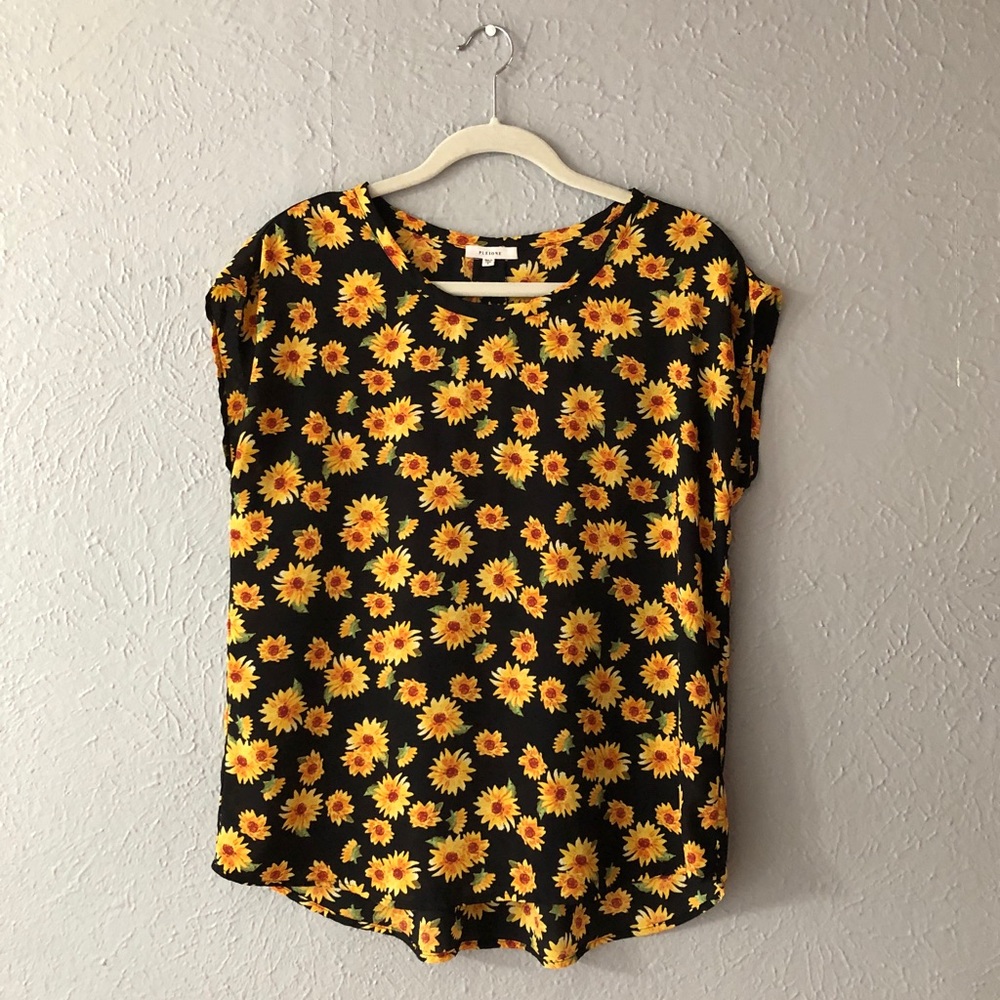 Pleione Sunflower Blouse - Size Small - Cute Floral Top